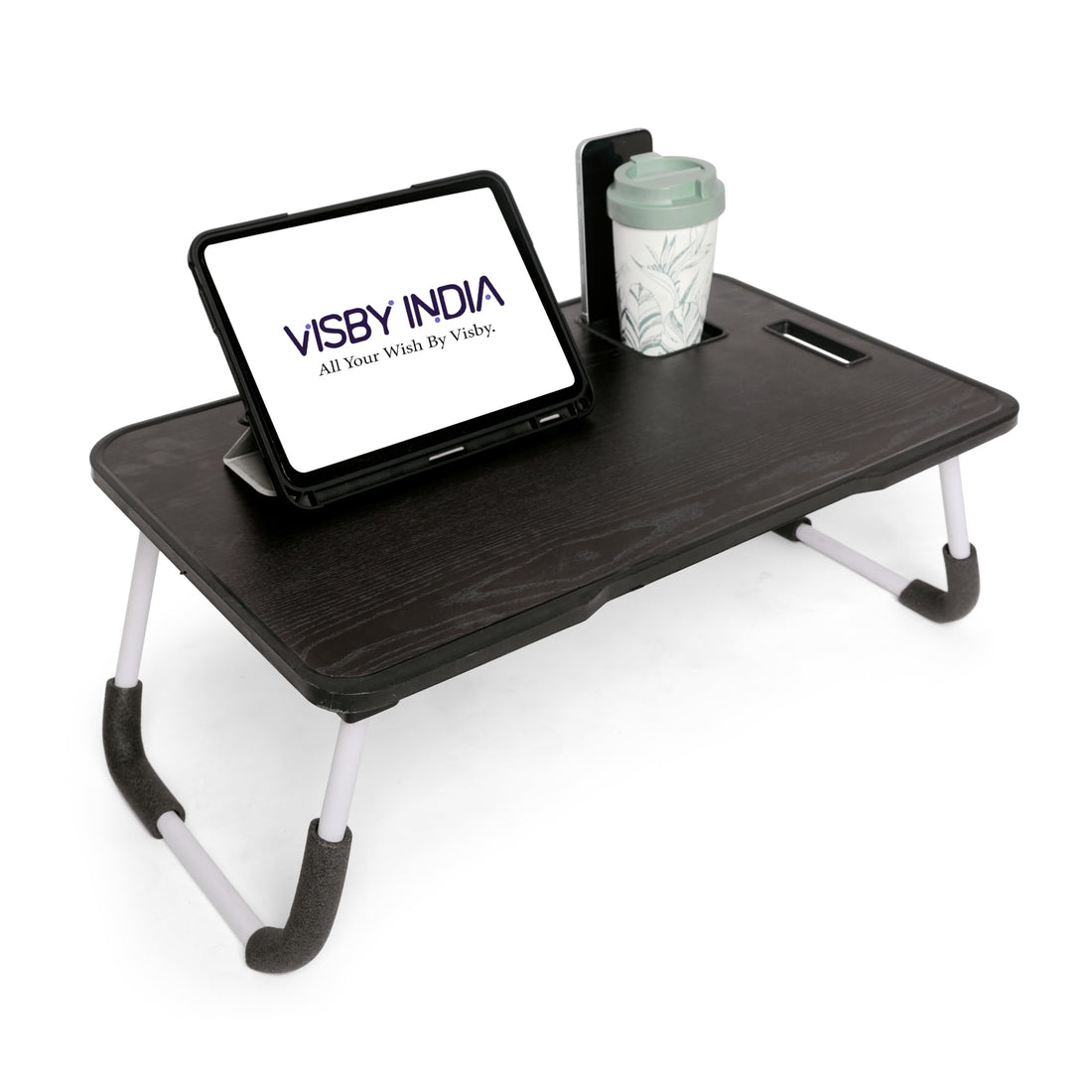 qbpatzwq Engineered Wood Office Table For Home/Writing Desk For Office/Folding Table For School/Folding Study Table/Work From Home Multipurpose Table (Black), 20 Cm