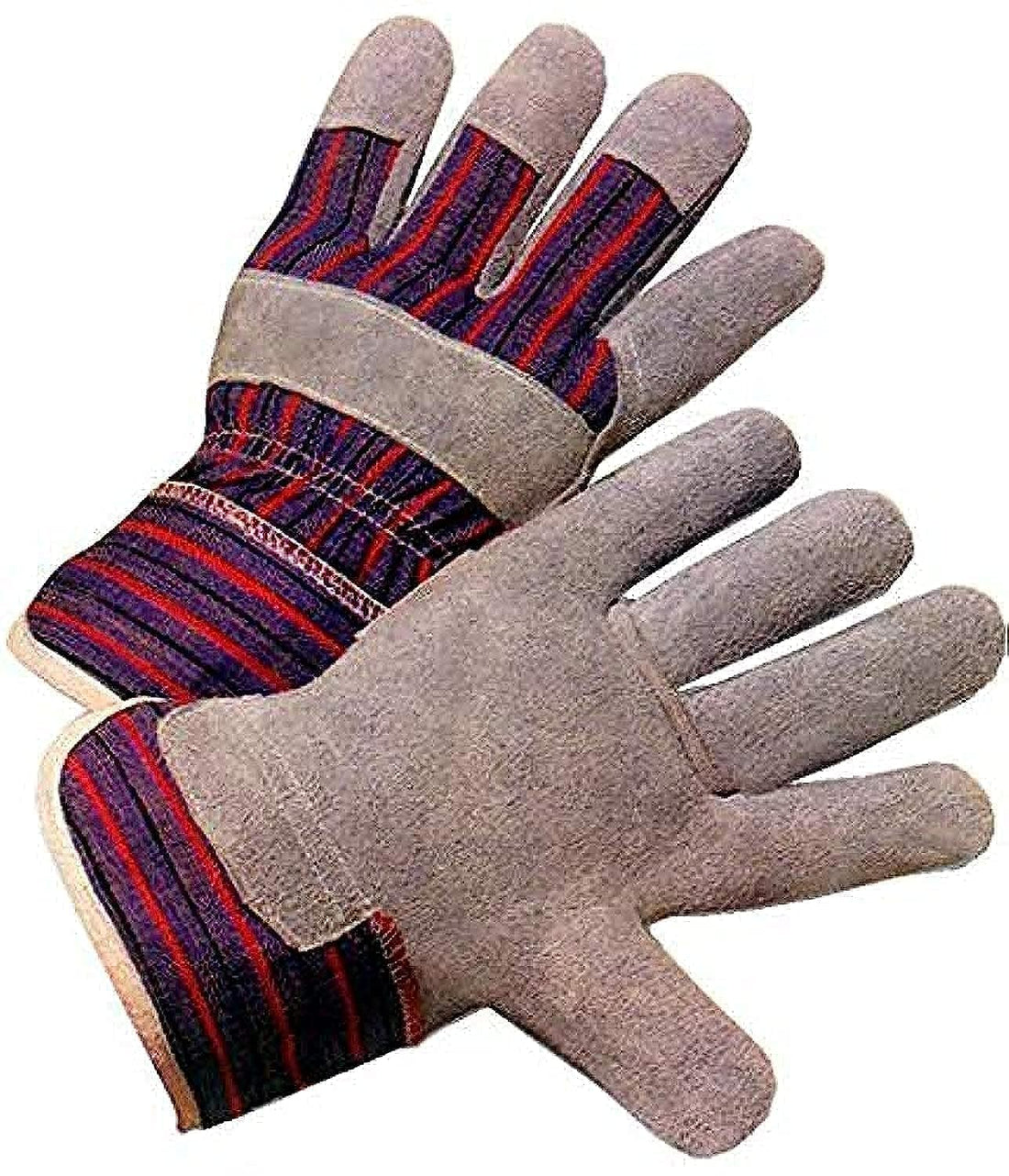 Cotton Cow Leather Working Gloves Back (Blue)