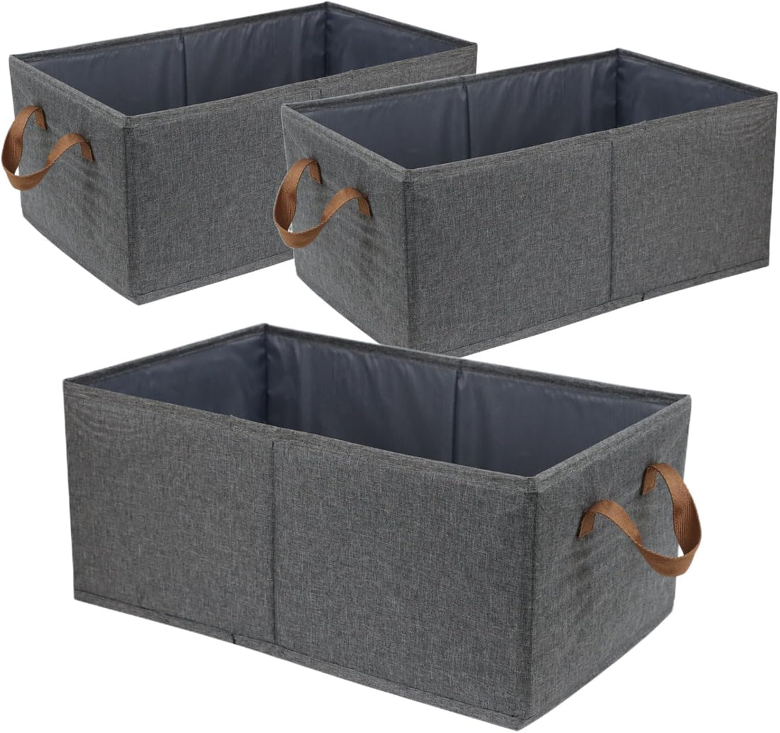 3PCS Closet Organizers and Storage, Collapsible Storage Bins, Sturdy Wardrobe Clothes Organizer, Closet Organizers, Shelf Baskets, Large Storage Boxes Containers for Clothing, Jeans, Toys, Books