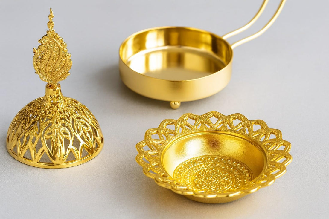 Ek-7-52 Mini Gold Incense Burner for Aromatic Ambiance in Any Space