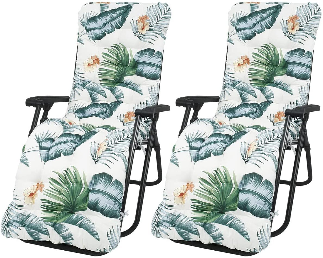 Moro Moro 3 2Pcs Sun Lounger Cushions Only Replacement Garden Recliner Cushion With Non-Slip Hood Portable Sunlounges Cushion Pad For Indoor Outdoor Sunlounge Sunbed Chaise Recliner Lounge Chair (#1)