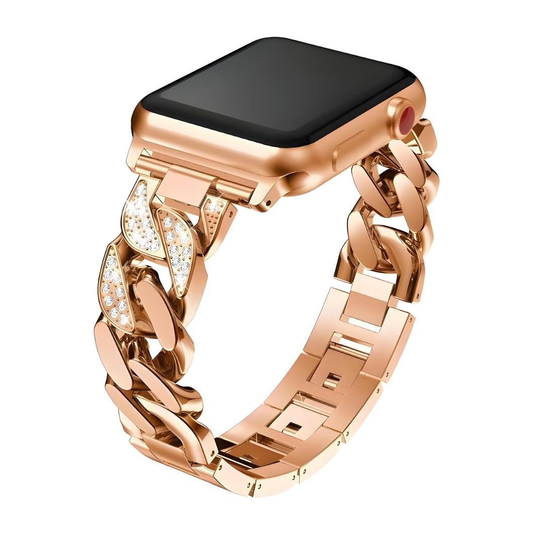 V VOLT Compatible with Apple Watch Band (42mm 44mm 45mm 49mm) Stainless Steel Metal Replacement Strap for Women Diamond Rhinestone Jewelry