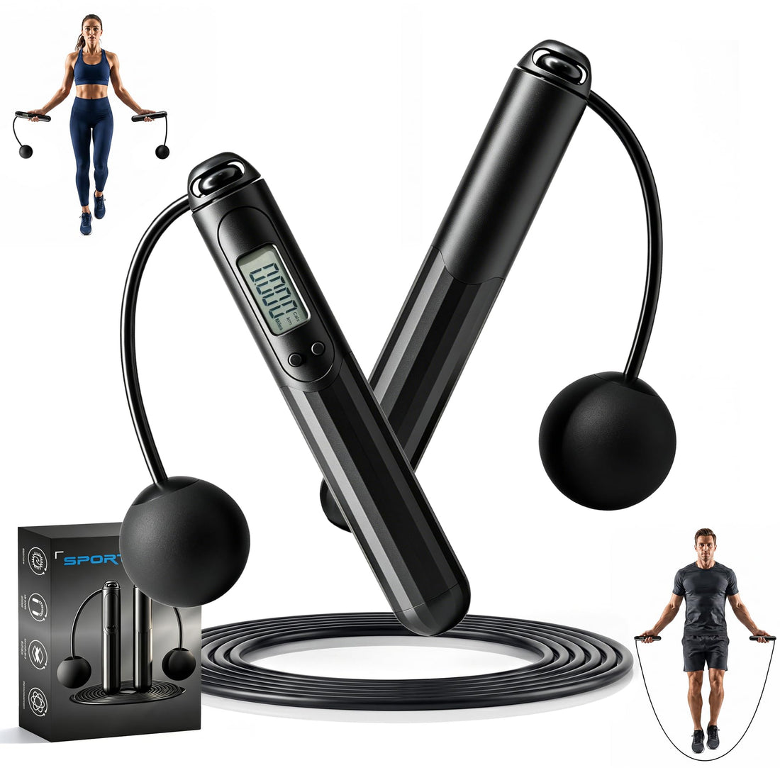 (Amazon Limited Brand) Jump Rope, Air Skipping Rope, Jump Rope, For Adults, Air Skipping Rope, 2-Way Cardio Exercise, Diet, Skipping Rope, Training, Kids, Exercise, Training, Air Rope, Anti-Slip Grip