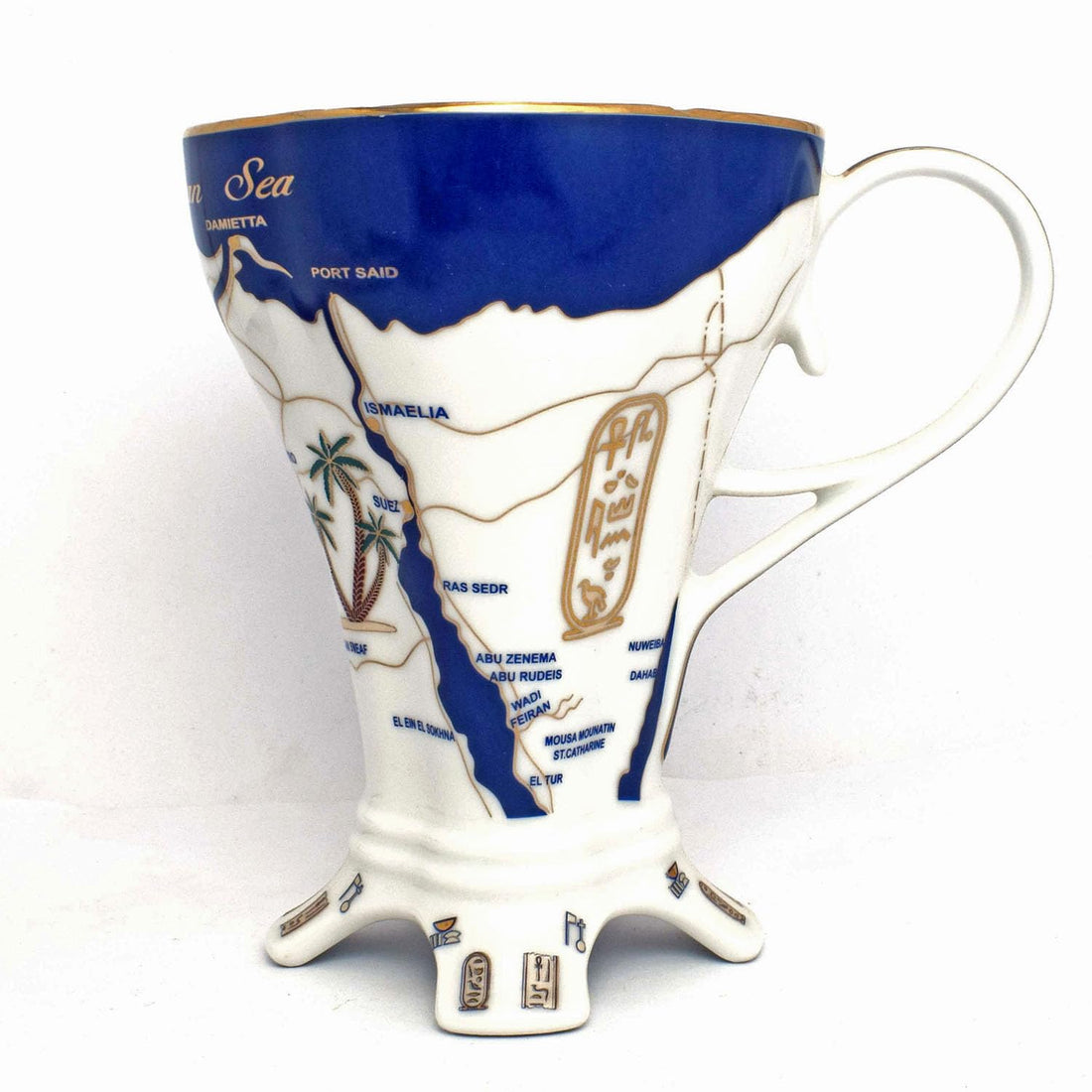 immatgar pharaonic tea mug ancient Egyptian souvenirs gifts for women and men from Egypt (Map - White - 300 MM)