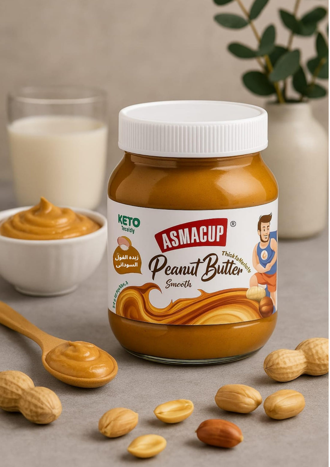 Peanut Butter – No Added Sugar – 350 g | 100% Roasted Peanuts | Palm Oil Free | High-Protein Natural Spread | Perfect for Breakfast, Snacks, Smoothies & Baking