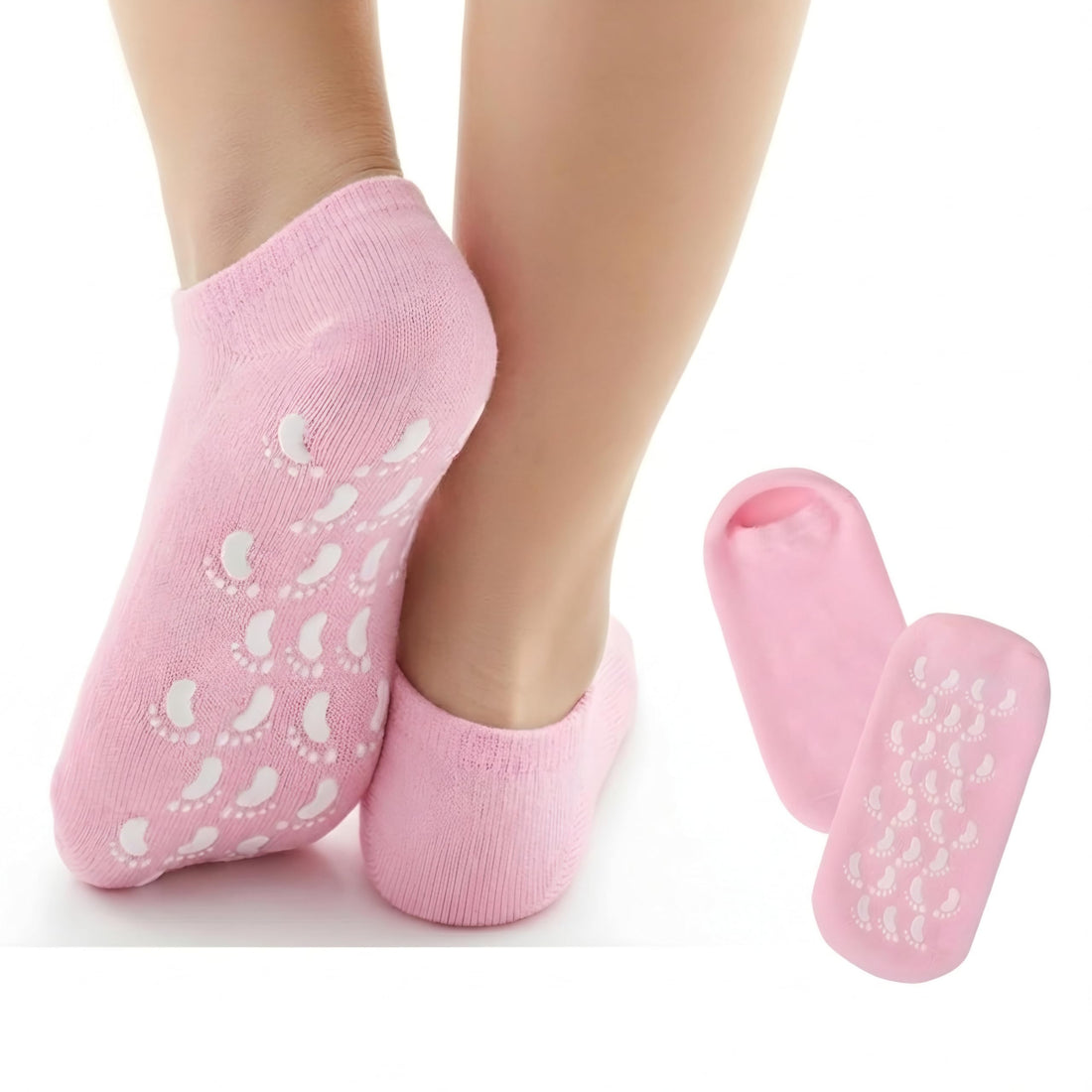 Silicone Foot Moisturizing Socks for Cracked Heel Treatment - Gel Socks for Dry Feet and Soften Heels Deep - Foot Spa Socks for Women and Men