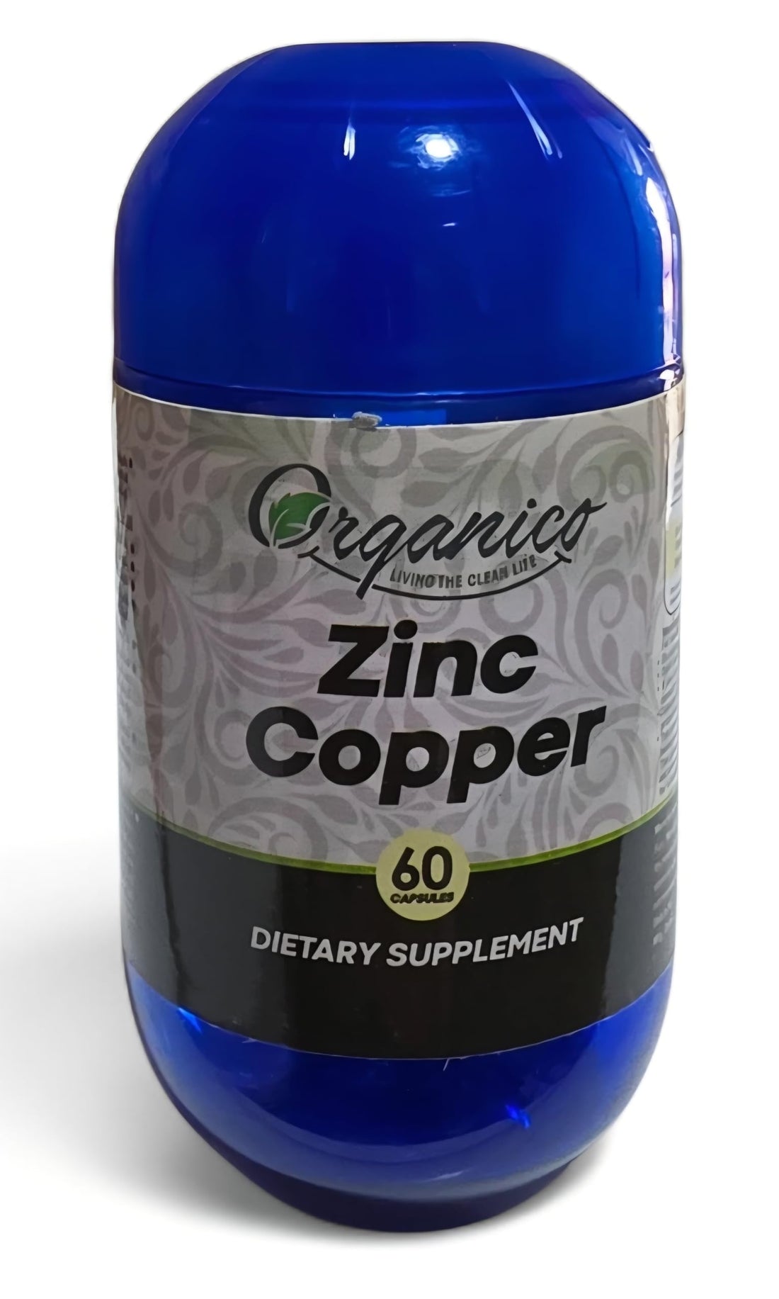 Organico Zinc 50mg Copper 2mg Dietary Supplement, 60 Capsules, Standard Release