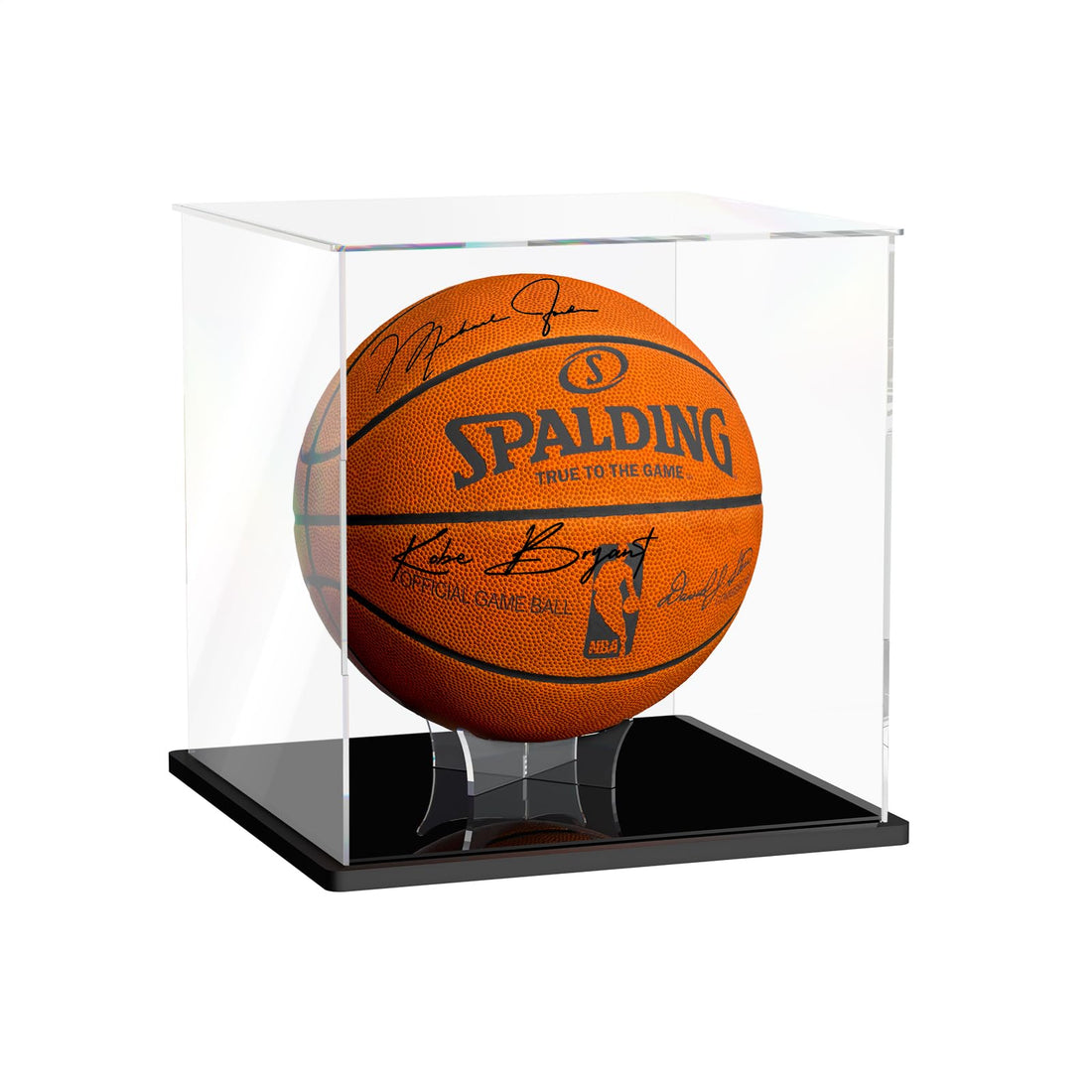 Basketball Display Case, Clear Acrylic Full Size Basketball Case Display, Assemble Soccer Ball Showcase, Sports Memorabilia Protector for Volleyball with Ball Stand
