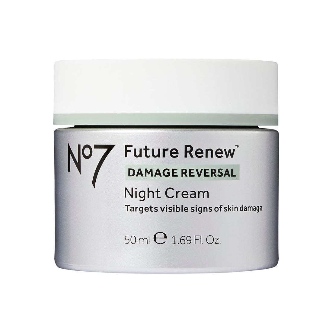 No7 Future Renew Damage Reversal Night Cream - Nightly Face Moisturizer with Hyaluronic Acid for Damaged and Aging Skin - Dermatologist Approved Facial Skin Care Products for Sensitive Skin (50ml)