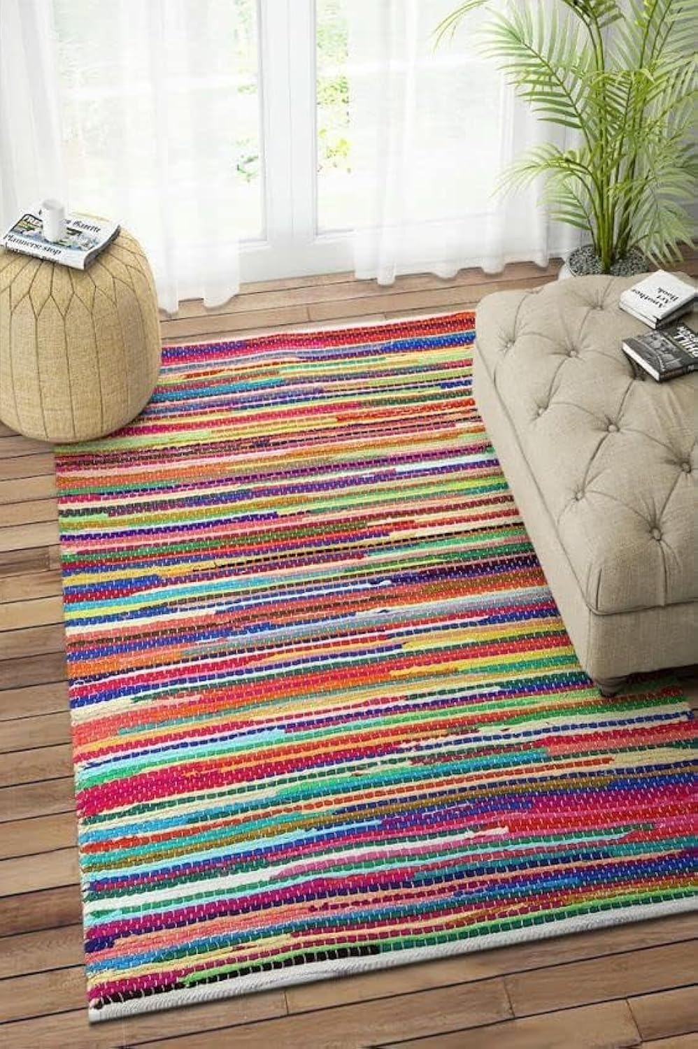 Egypt Antiques JR-B978-EFIB Handmade Rug, Large, 2 Meter x 3 Meter Size, Multicolor
