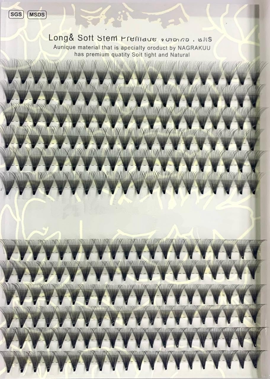 SHEE 6D Curl Natural Mink Lashes Individual Lashes 0.07mm Thickness Free Lashes 20 Mini Packs 200 Pcs