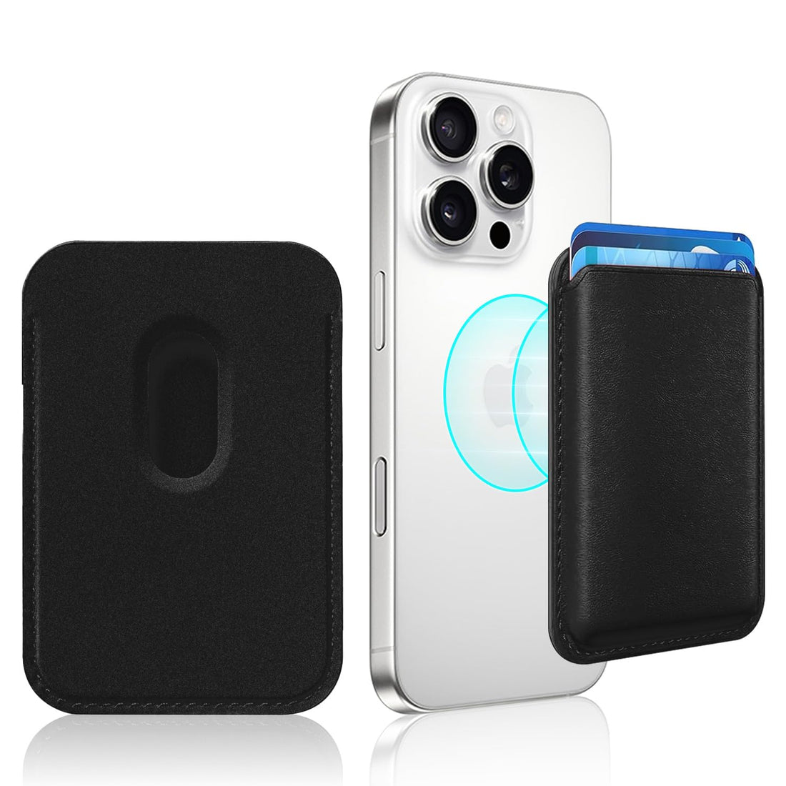 T Tersely Magnetic Wallet Card Holder Compatible with MagSafe Wallet for iPhone 16 Pro Max/16 Pro/16/16 Plus/iPhone 15 Model,Wallet for iPhone 14 Pro Max/Pro/Mini/12 Series, Black