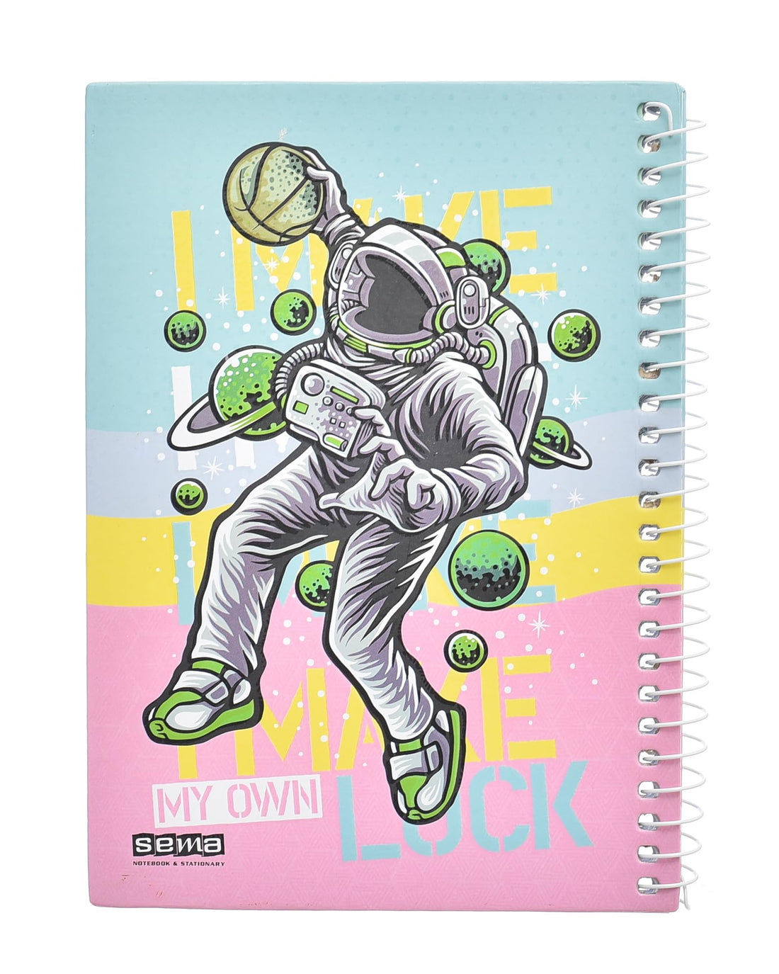 Sema High Quality Spiral Lined NoteBook With Hard Cover 16 * 23cm, 80 Sheets For Office And Students - Multi Color