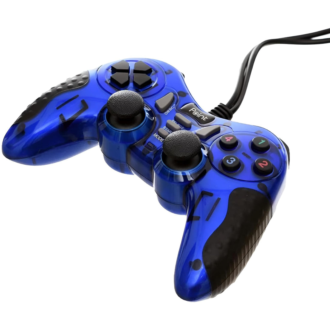 Point PT-600D Dual Controller Shield, Dual Vibration for More Realistic Interaction - 12 Buttons for Quick Control - USB Connection for Easy Connection to Various Computers (Blue)