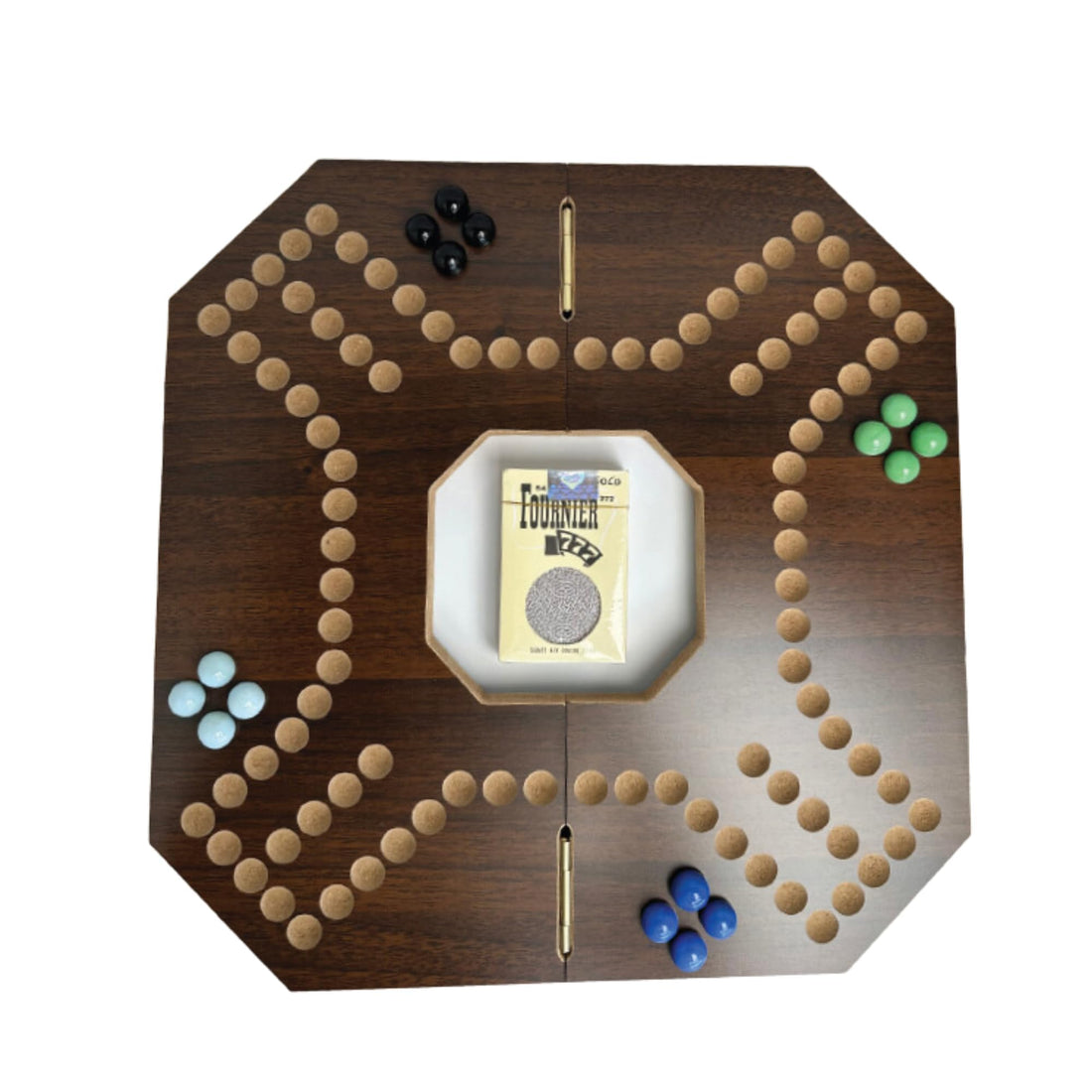 Lebanese Wooden Jackaroo Board Game for 2-4 Players Classic Marble & Card Game Strategic Family Fun Ideal for All Ages Durable Wooden Construction