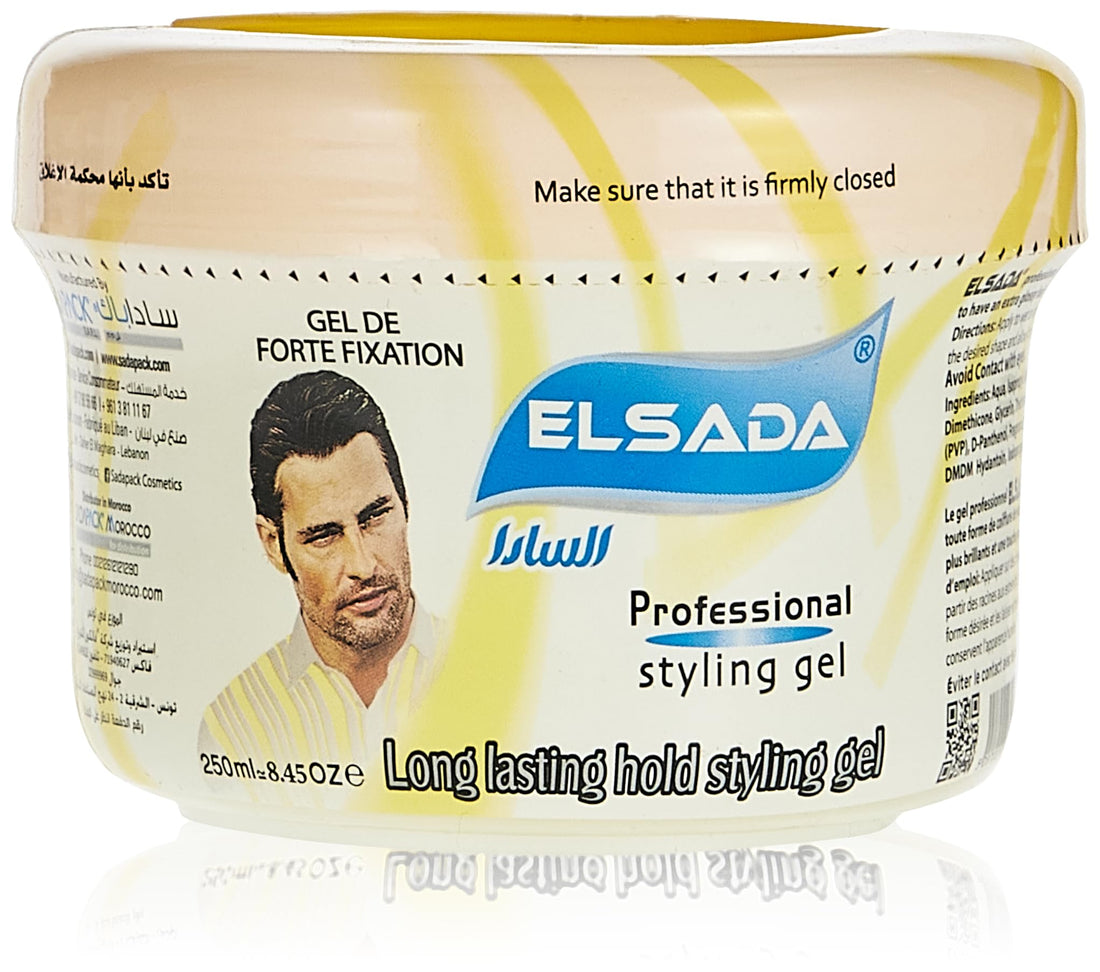 EL SADA Long Lasting Hair Styling Gel, Yellow, 250 ml