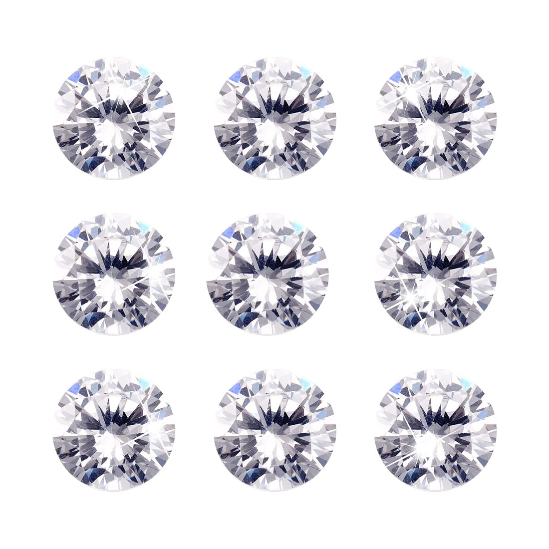 PandaHall 10pcs 8mm Faceted Cubic Zirconia Rhinestone Diamond Shape Grade A Rhinestone Cabochons Crystal Diamond Beads for Nail Art Craft Jewelry Making, Crystal Color