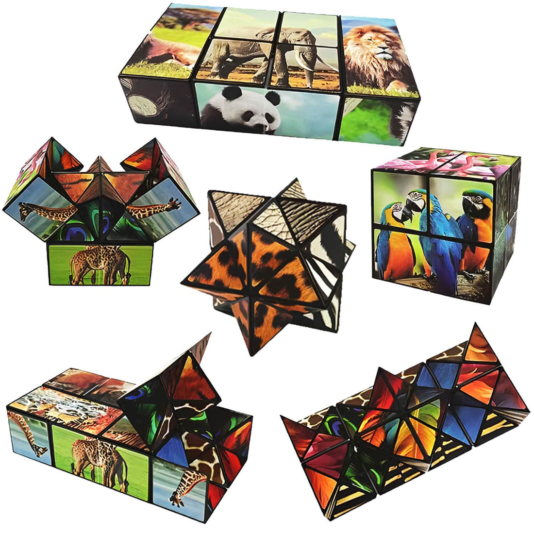 DxxD Cube Animal Throws Rubik's Cube Set, 2 in 1 Magic Cube Infinity, Magic Puzzle Cubes, Infinity Cubes, Magic Puzzle Cubes for Children Adults, Gifts from 4 5 6 7 8 9 Years Boys Girls