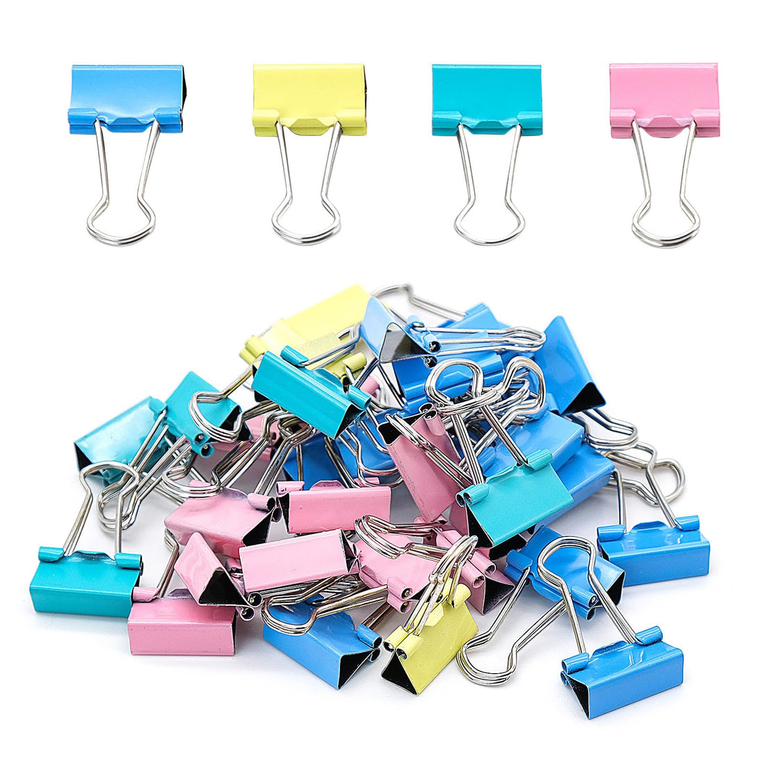 40 Pieces Double Clip Clips 19 mm Foldback Paper Clips for Documents Notes and Office Supplies