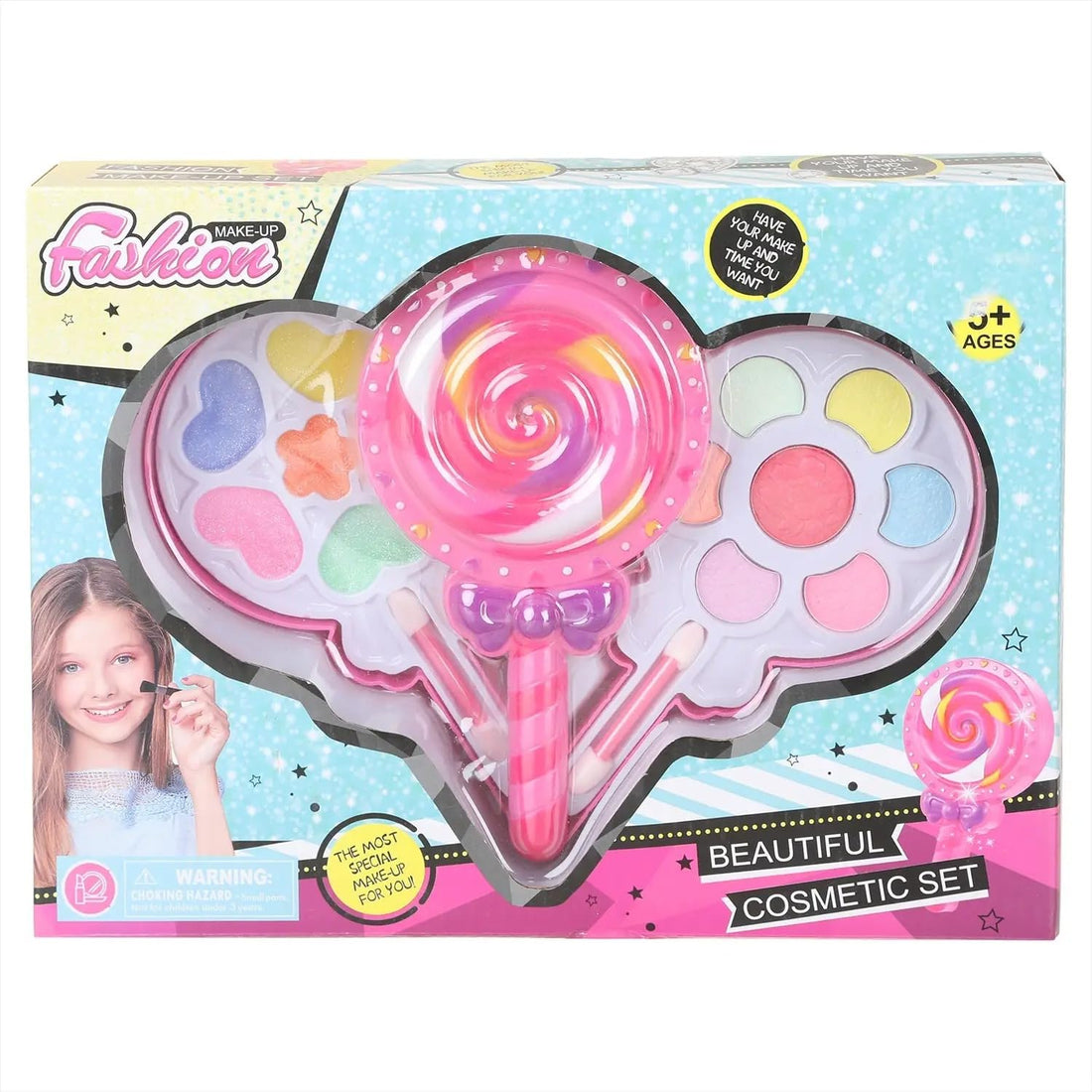 Next Store Kids Makeup Kit - Pretend Play Makeup Bag with Nail Polish and Lip Gloss for Little Girls - Washable Makeup Gift Set for Little Girls