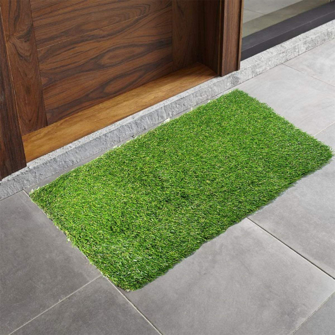 Kuber Industries Arificial Grass for Floor, Soft and Durable Plastic Natural Landscape Garden Plastic Door Mat, Artificial Grass(60 cm x 38 cm x 1.5 cm) Grassmat08