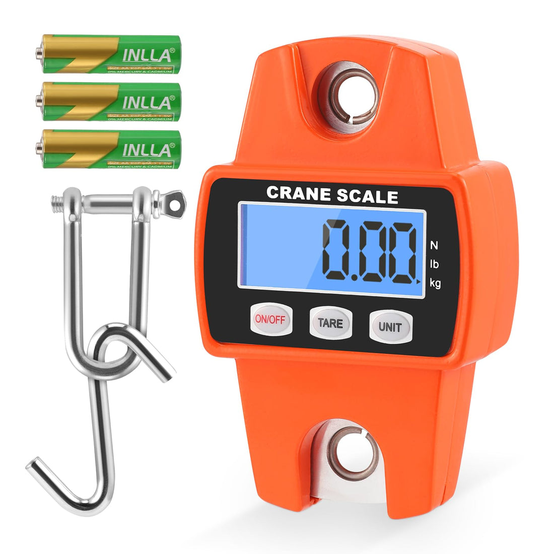 Digital Hook Scales Kitchen Scales Luggage Scales Luggage Scales Digital with Hook 300 kg Electronic Lifting Scale Industrial Scales for Fishing, Suitcase, Hunting Outdoor Scale, LCD Display
