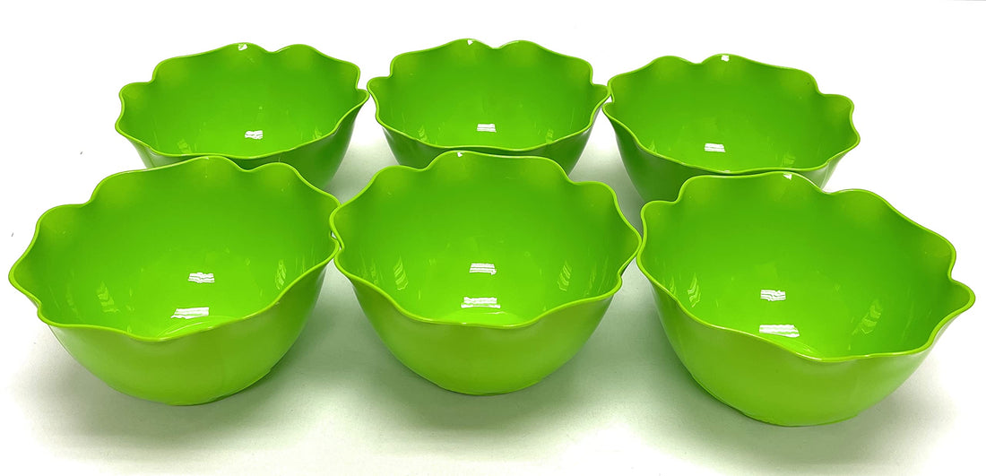 Mintra Home Reusable Bowls and Plates 6pk - Lotus Collection (Green, Bowl 6pk - (5.5inW x 2.75inH))