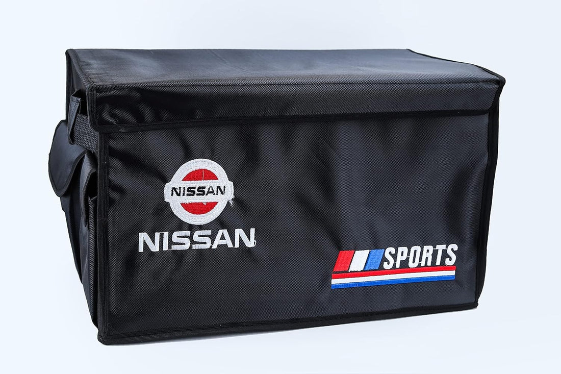 YOSHOP Foldable Car Trunk Organizer Storage Box with Small Pockets and Slots - NISSAN