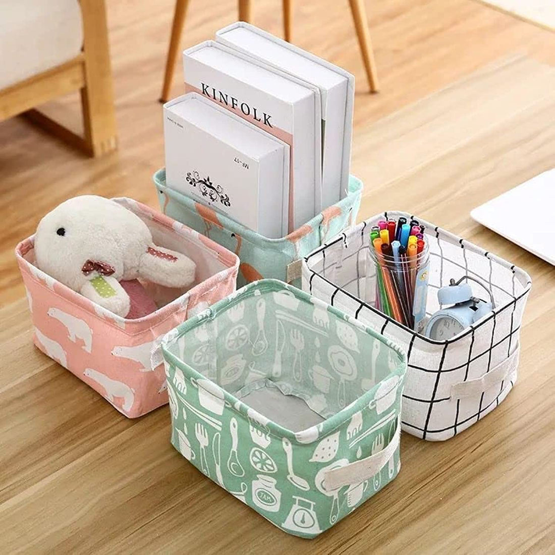 Multifunctional Fabric Square Storage Basket