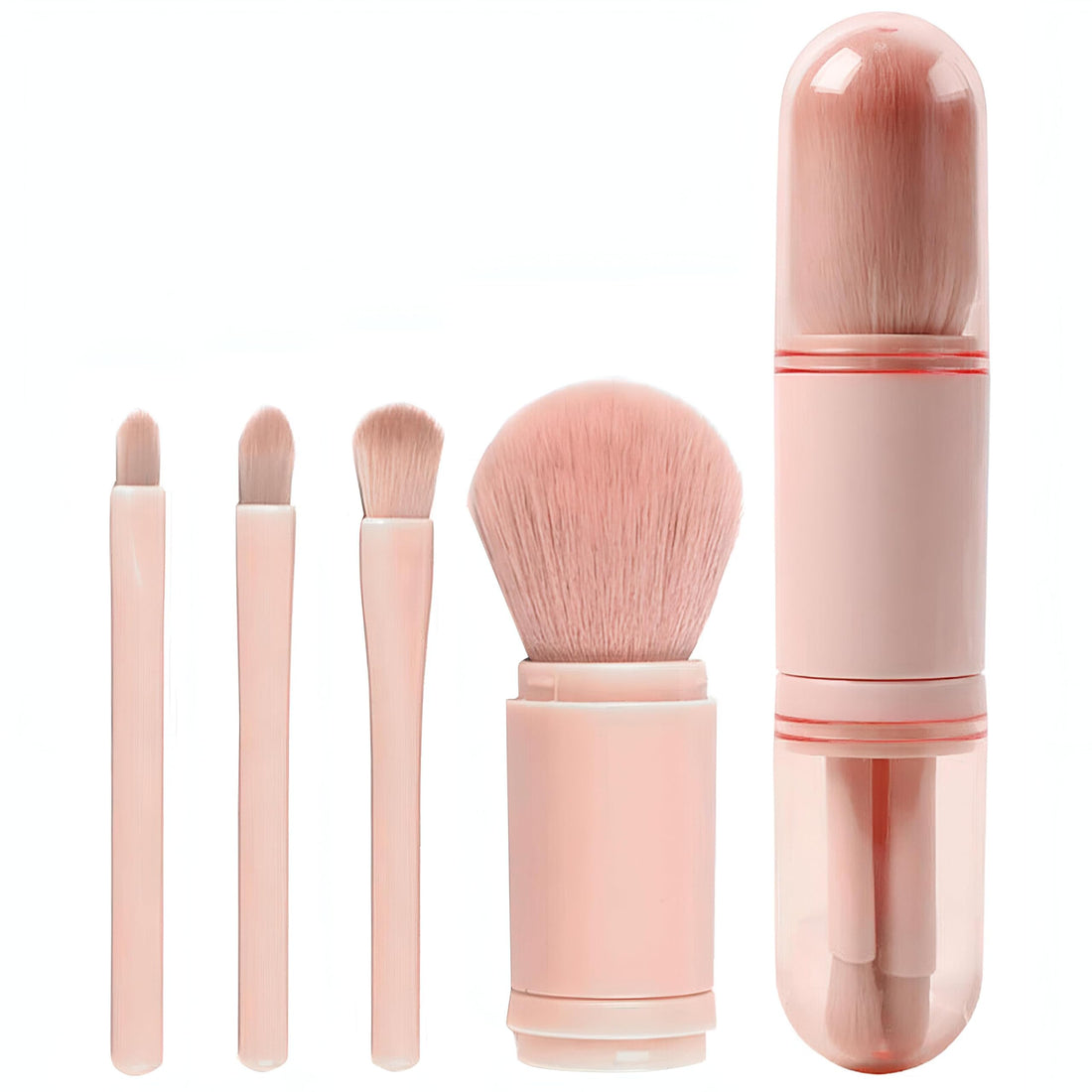 Cosmetic Brush Pack - 4-Piece Trend-Ready Makeup Brush Kit, Luxuriously Soft and Thick, Perfect for Bridal and Professional Makeup, Durable Fiber Material, Convenient for Travel