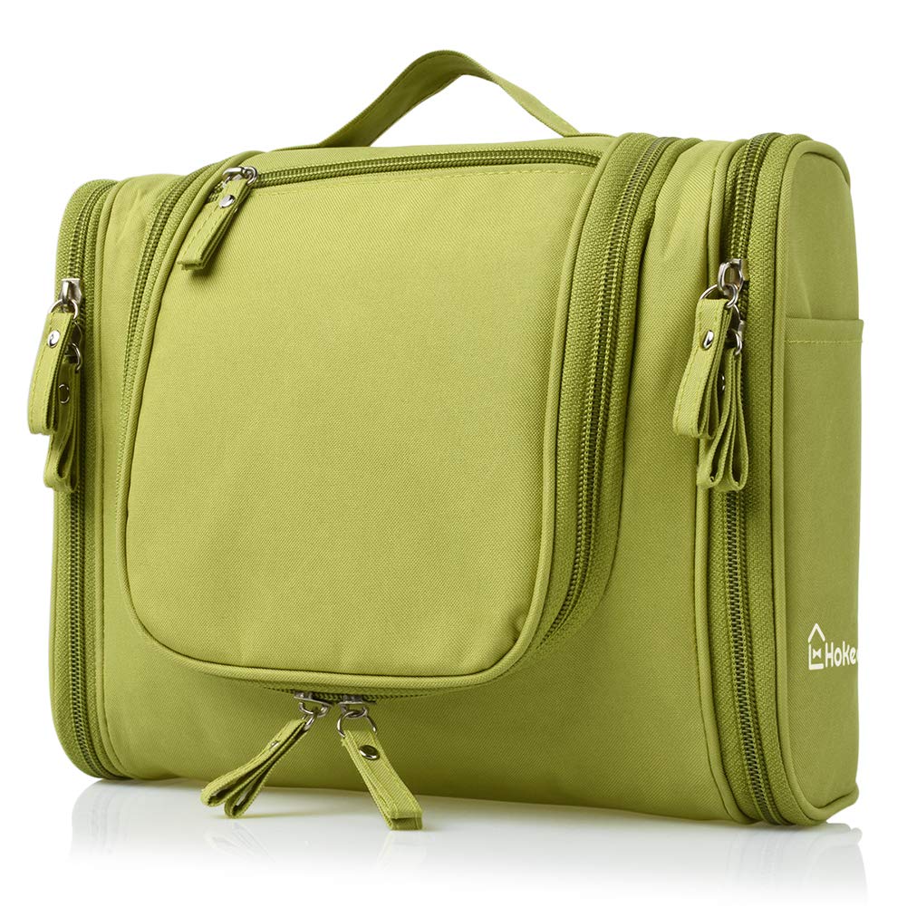 Heavy Duty Waterproof Hanging Toiletry Bag - Travel Cosmetic Makeup Wash Bag for Women & Shaving Toiletry Kit Organizer Bag for Men - Large Size: 26 * 11.5 * 21.5cm, Green, One Size,