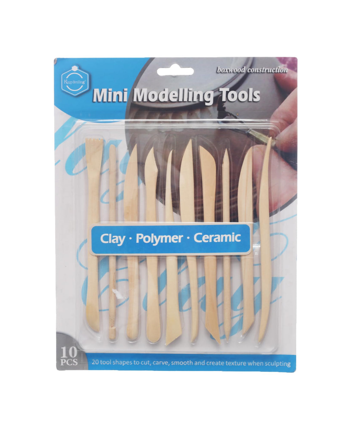 Keep Smiling Wooden Palette Knife Set, 10 Pieces, Large, M74
