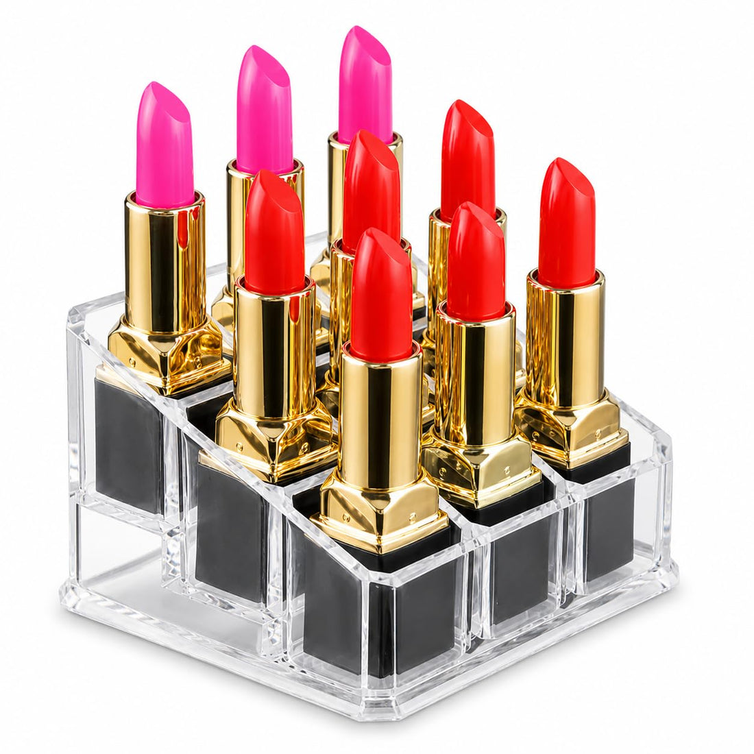 Clear Acrylic Vanity Organizer for Lipsticks and Cosmetics, Elegant Makeup Storage Solution for Lip Gloss, Beauty Tools & Small Accessories