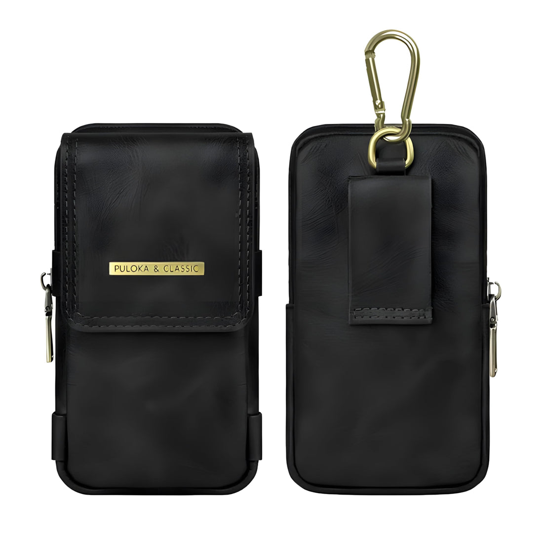 Next Store Leather Case Premium Holster with Belt Clip Compatible with Most Phones, Used as a Content Bag for Many Purposes, Cards, Papers, Replacement for Wallet (Black)