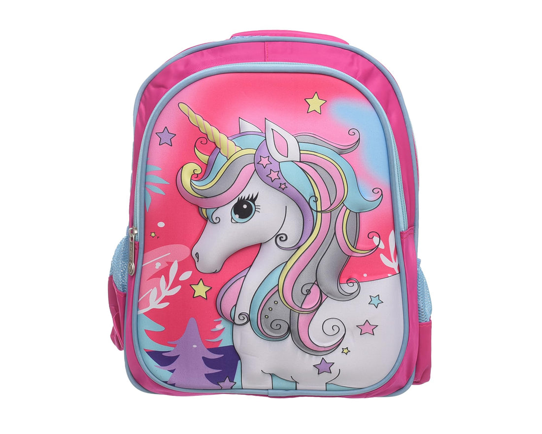ST-18-16-25-21 14INCH 1402 3D Durable School Backpack with 2 Zippers, Spacious & Lightweight Bag for Kids, Teens & Students, Comfortable Shoulder Straps