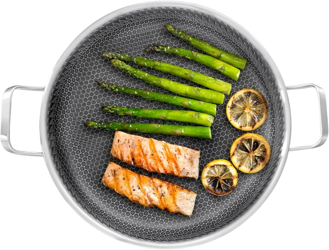Stainless Steel Non-Stick Frying Pan – Durable Kitchen Skillet for Everyday Cooking – Easy to Clean Fry Pan (Shape 2-26Cm)