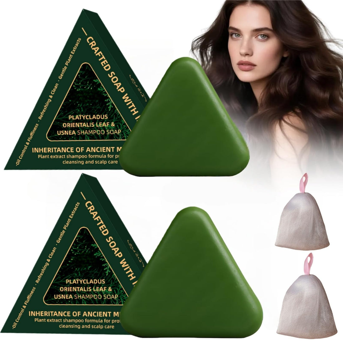 Nature Triangle Shampoo Bar, Nature Seven Green Soap Shampoo