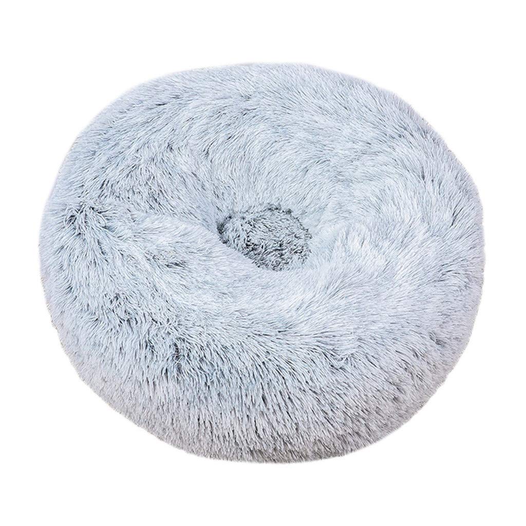 Moro Moro 3 Dog Bed, Winter Warm Calming Bed Cat Bed Thicken Soft Round Sleeping Pad (L2, Gray)