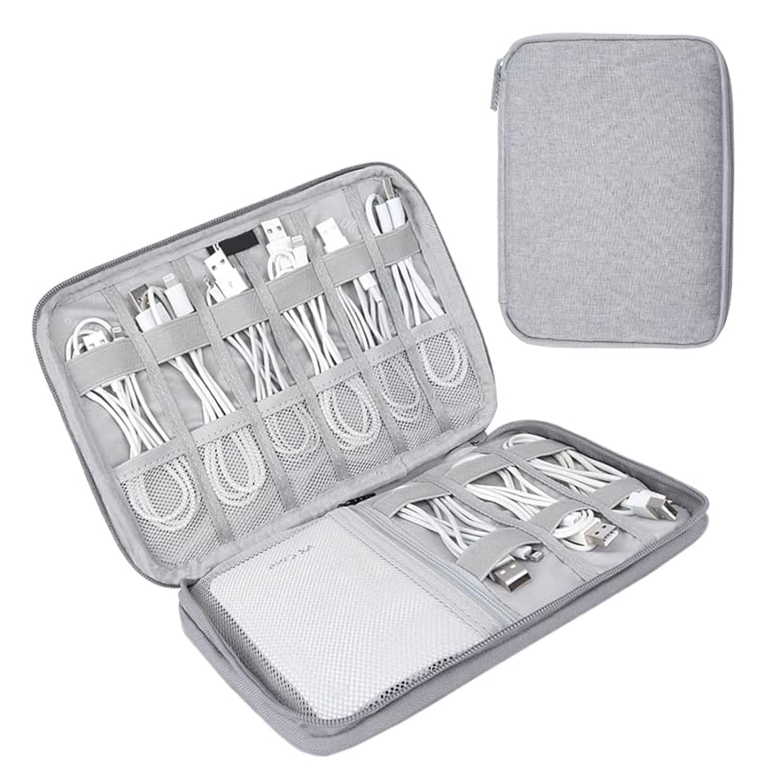 Cable Organizer Bag,Large Capacity Electronics Accessories Travel Storage Pouch for USB, SD Card, Headset Wire, Game Cards, PC Charger, Headset Wire,Adapter, External Hard Drive