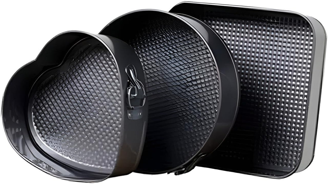 Circle M Springform Pan Set - 3 Shapes Heart, Round & Square, Leak-Proof Baking Molds with Removable Bottom, Deep Cake Tin Set (24CM, 26CM, 28CM) for Baking Enthusiasts