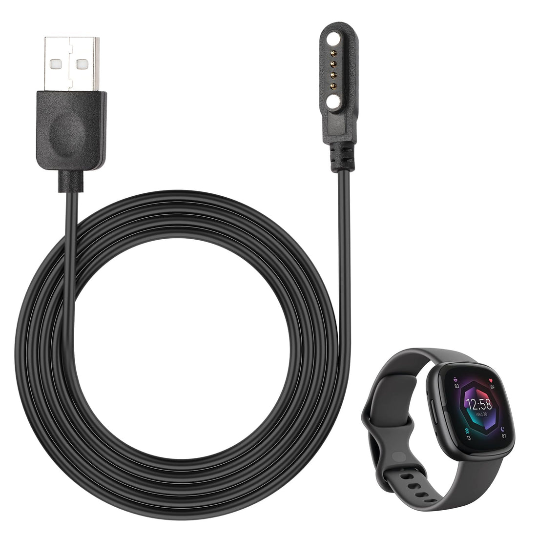 Smart Watch Charger Magnetic 4 Pin 7.62mm, SmartWatch Accessories Charger Cable 4 Pin, Replacement Charger for Smart Watch, Fitness Tracker, Cable Contact pin spacing Compatible 7.62mm (1)