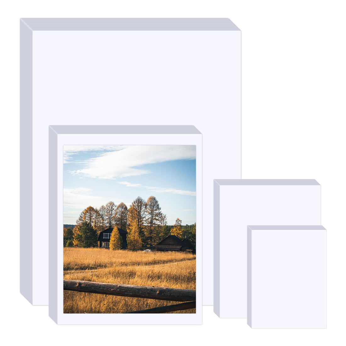 Lokunn 110 Sheets Photo Paper Glossy, Photo Paper 3.5 * 5, 4x6, 5x7, 8.5x11 inch, Suitable for Dye Inkjet Printers. Convenient for Home Use. Can Print Photos, Advertising Covers, Recipe Cards
