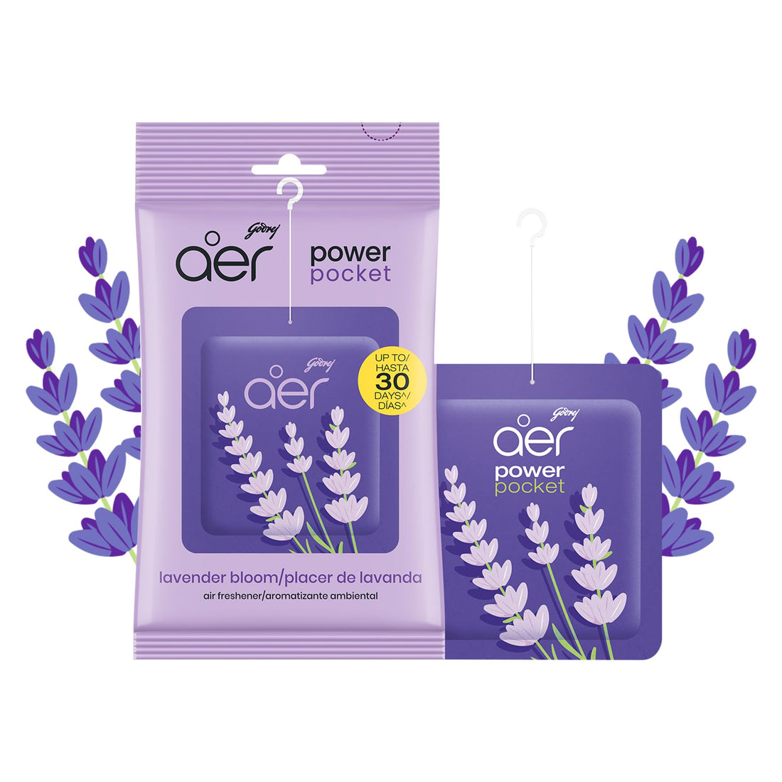 Godrej Aer Power Pocket Bathroom Fragrance -Lavender Bloom 10g