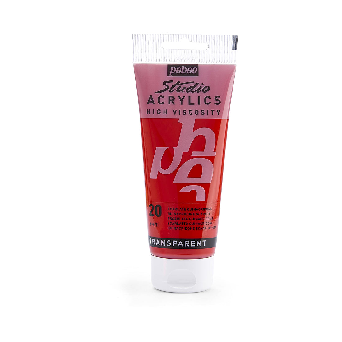 PEBEO - Acrylic Fine Studio Acrylics - Quinacridone Scarlet - Quinacridone Scarlet 100ml/3.38oz