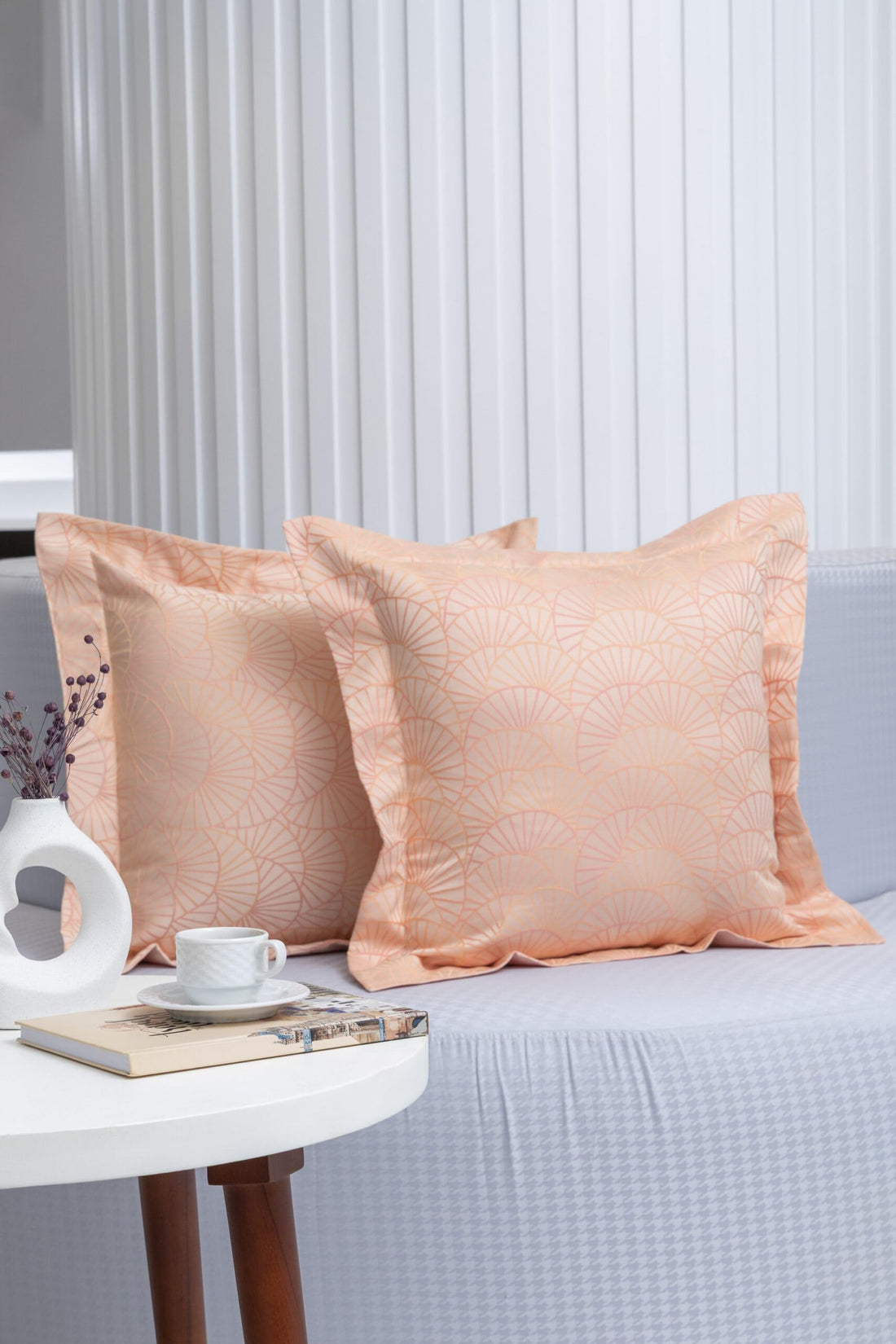 nit - Set Of 2 Coral Cushion -Jacquard - (800 TC) 100% Egyptian Cotton