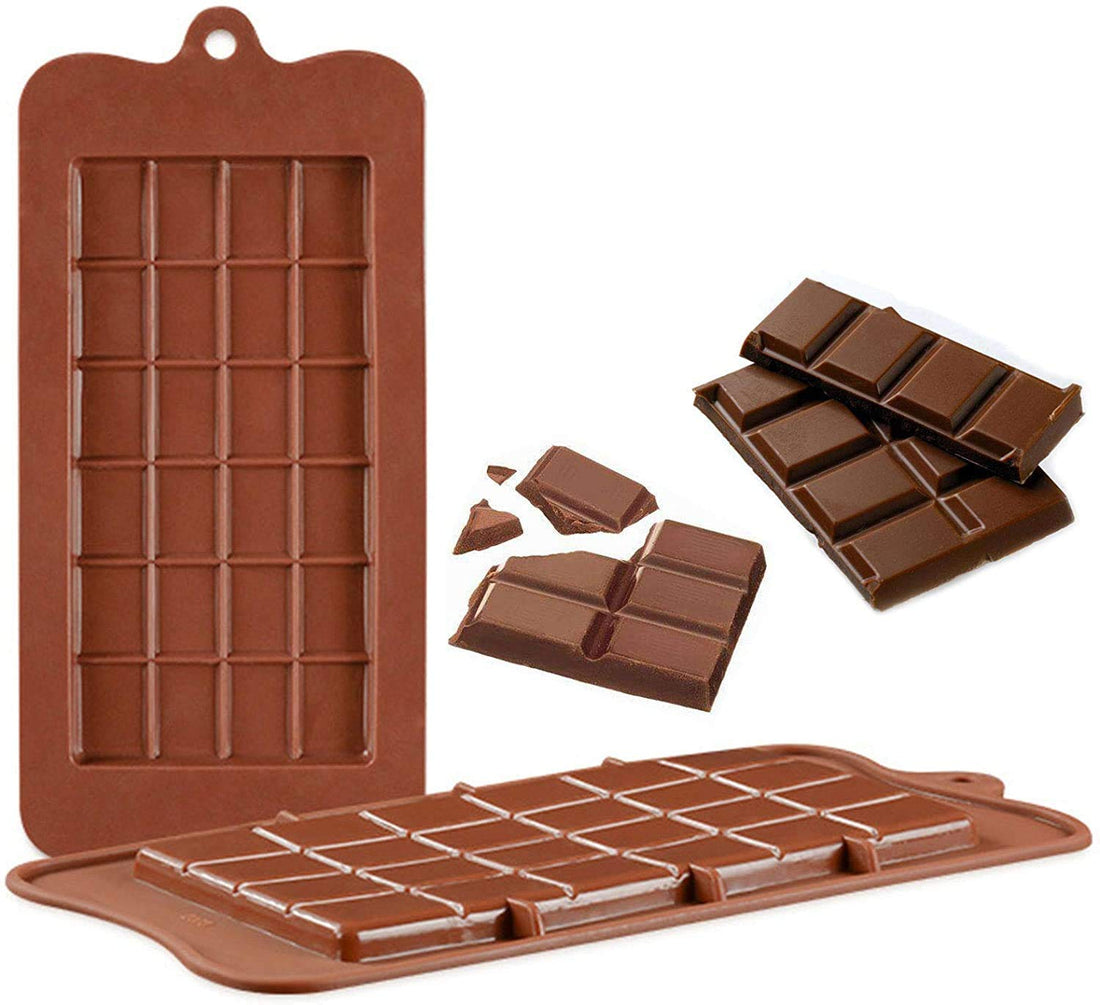 Chitranshi® Garnishing Chocolate Mould for Cake Decoration | 24 Cavity Dairy Milk Design Silicone Baking Molds for Cake, Brownie Topper, Hard & Soft Candies, Gummy & Jello (Pack of 1)