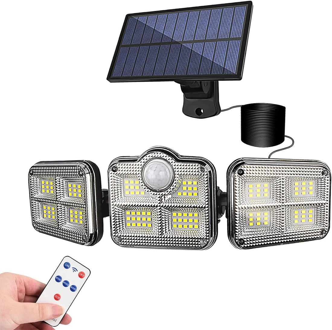 Special Offer (10 Lights) Solar Lights for Outdoor Garden, 74 LEDs/3 Modes, 270° Wide Angle with Motion Sensor, IP65 Waterproof Solar Lights Outdoor, Security Lamp for Yard, Monster, Garage