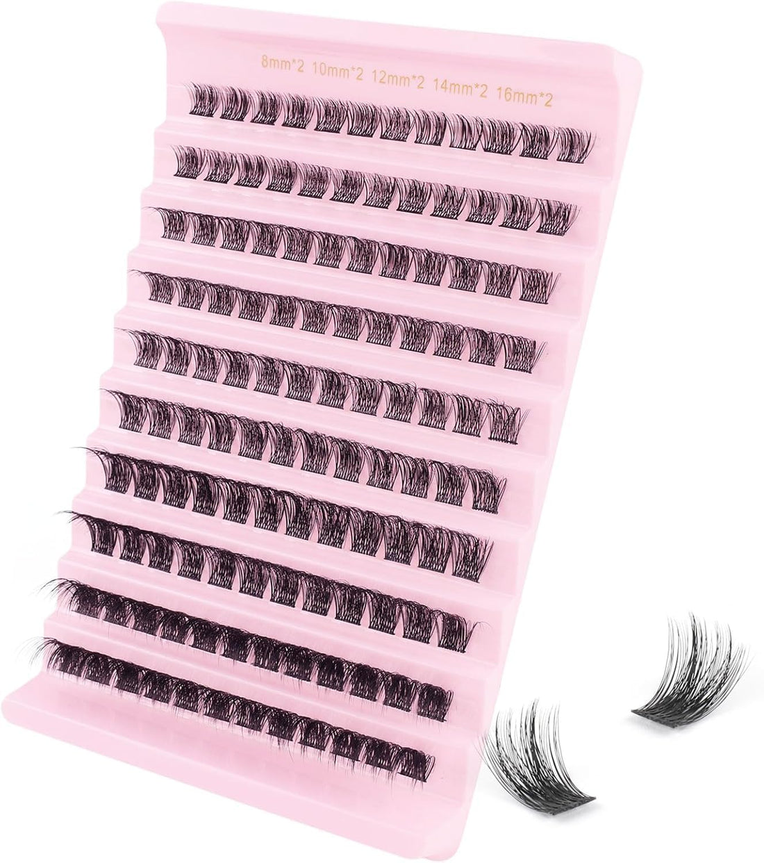 DIY Lash Extension Kit, Individual Lashes, 220Cluster Lashes 8~16mm Natural Look Lash Clusters False Eyelash Extension (mix)