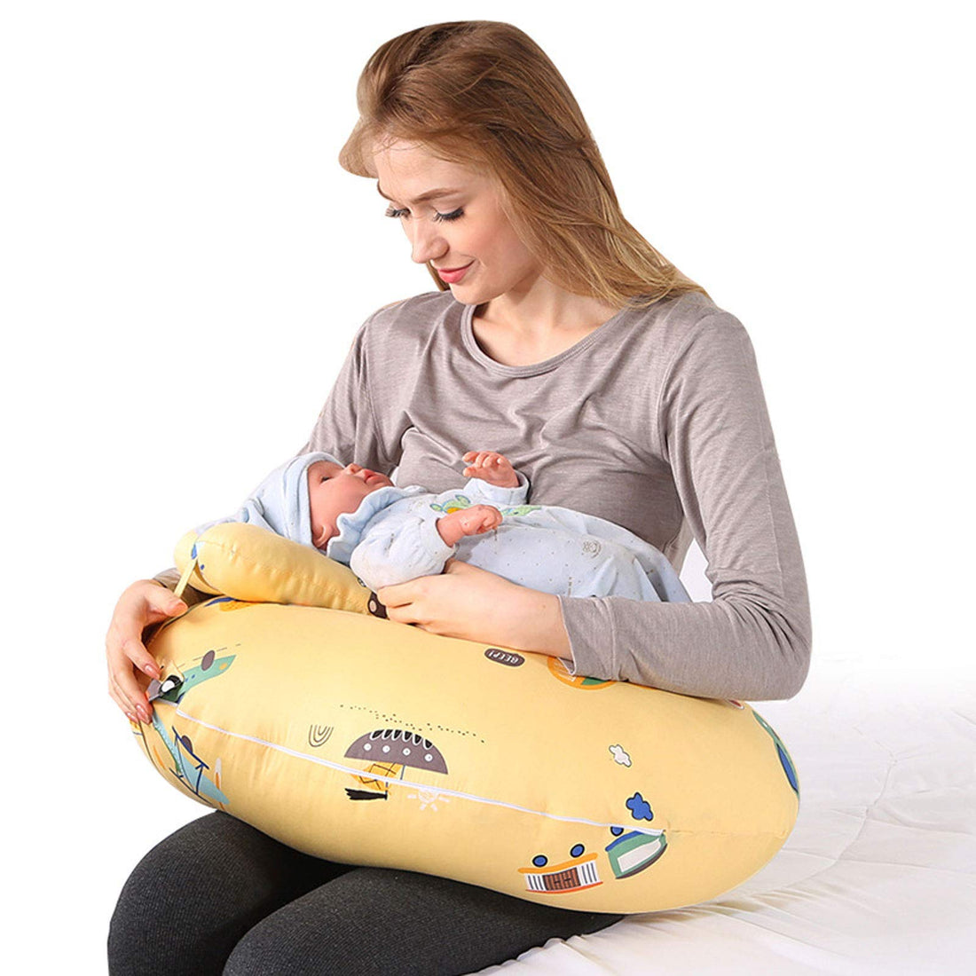 Moro Moro 3 C Shape Pregnancy Pillow For Sleeping, Multifunctional Cushion For Nursing Breastfeeding Baby And Maternity Full Body Pillow, 100% Cotton Pillowcase Removable For Back, Leg, Hip