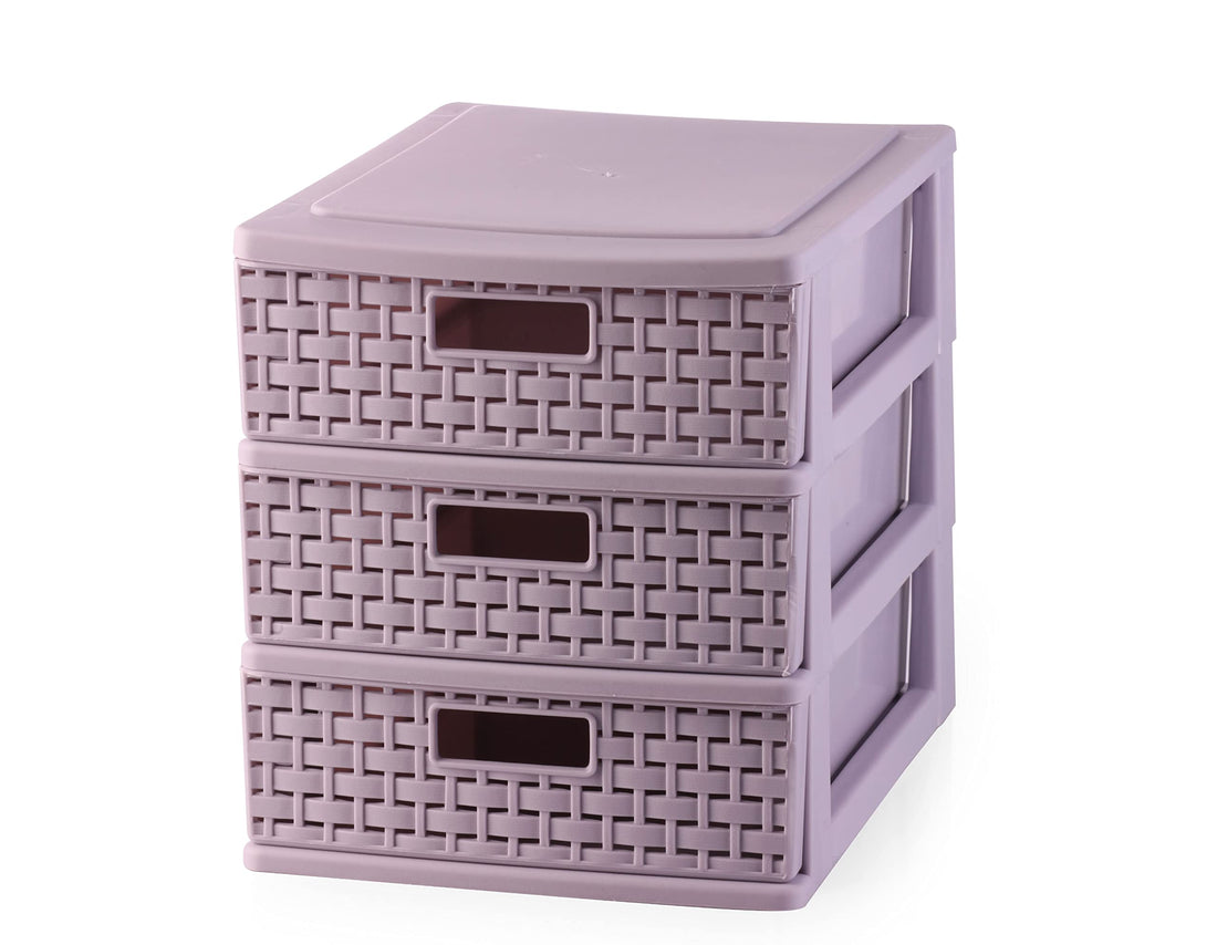 Trio Rattan Tray 24x17x19.5 Light Purple Max Plast